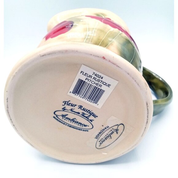 Fleur Rustique Pitcher Ambiance Collection 7" Discontinued Poppy Nanette Vacher - Picture 14 of 15